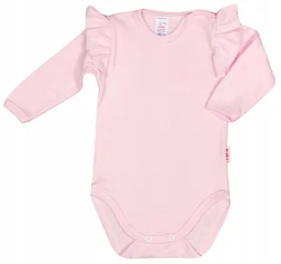 Body długi rękaw z falbanką RÓŻOWE r 74 KLEKLE - Body dla niemowląt - miniaturka - grafika 1