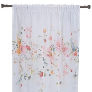 Firana z taśmą FLOWER, 138 x 260 cm biały - Firany - miniaturka - grafika 1