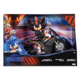 sonic 3 the hedgehog figurka shadow + czarny motocykl zestaw ruchome koła - Figurki dla dzieci - miniaturka - grafika 1