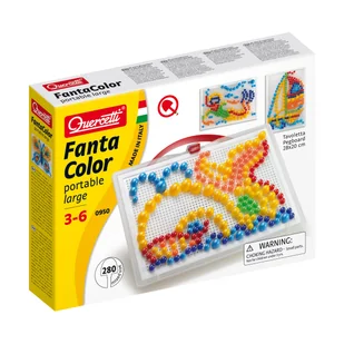 Quercetti FANTACOLOR MOZAIKA 10mm 280szt QU-0950 - Zabawki kreatywne - miniaturka - grafika 2