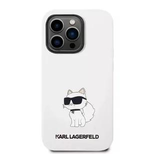 Etui ochronne na telefon Karl Lagerfeld KLHCP14LSNCHBCH do Apple iPhone 14 Pro 6,1" hardcase biały/white Silicone Choupette - Etui i futerały do telefonów - miniaturka - grafika 3