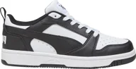 Buty dla dziewczynek - Buty dla dzieci Puma Rebound V6 Lo Mid biało-czarne 393833 01 37,5 - miniaturka - grafika 1