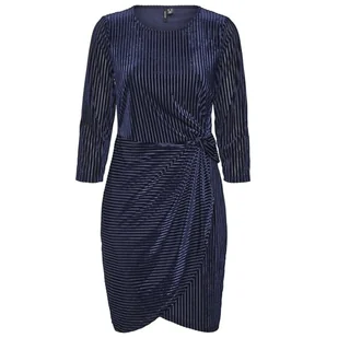 Sukienka damska Vero Moda Mella elegancka granatowa welurowa-M - Sukienki - miniaturka - grafika 1