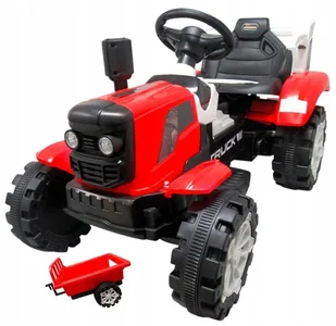 TRAKTOREK C2 czerwony na akumulator z przyczepką Muzyka - Pojazdy elektryczne dla dzieci - miniaturka - grafika 1