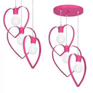 Decoland Dziecięca lampa wisząca LOVE 3xE27/60W/230V różowa - Lampy sufitowe - miniaturka - grafika 3