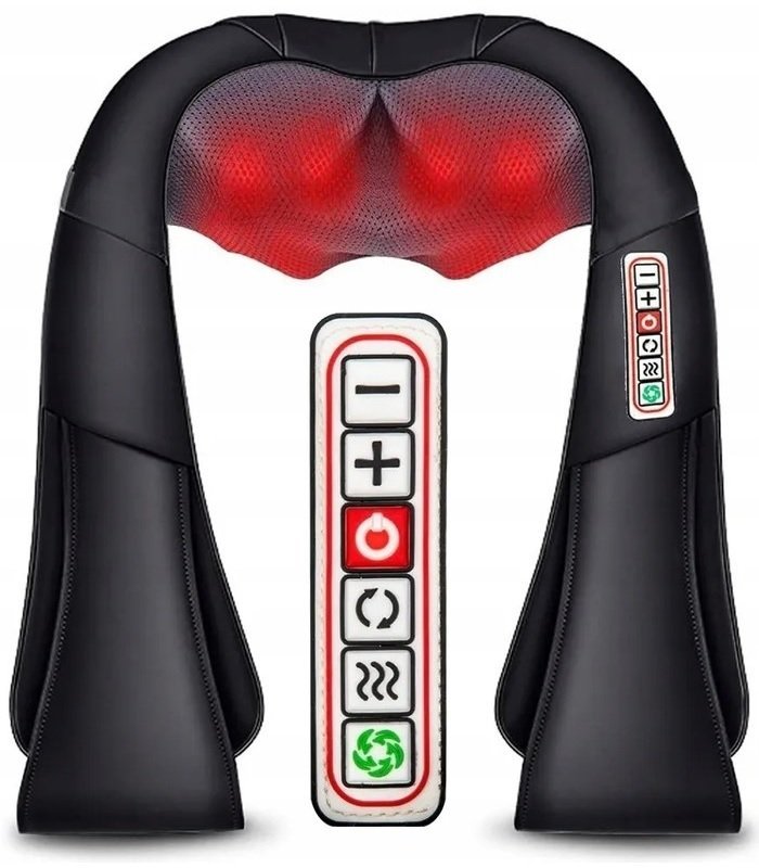 MASAŻER KARKU SZYI PLECÓW CIAŁA SHIATSU 6 TRYBÓW GRZANIE ŚWIATŁEM