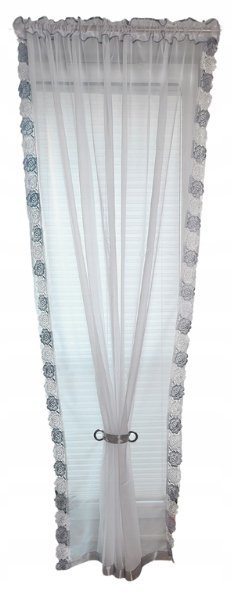 FIRANA GOTOWA 200x230 z gipiurą 8cm biało szarą do salonu pokoju sypialni