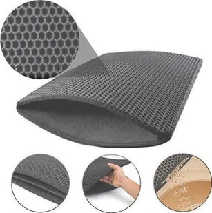 SHOPUJ.PL MATA WYCIERACZKA POD KUWETĘ DLA KOTA NA ŻWIREK DUŻA SZARA - Kuwety dla kotów - miniaturka - grafika 1