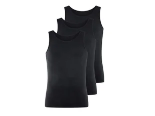 LIVERGY® Podkoszulki męskie z bawełny, 3 sztuki (Czarny, 6/L) - Koszulki męskie - miniaturka - grafika 1