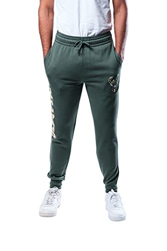 Ultra Game NBA Men's Super Soft Team Jogger Sweatpants, Milwaukee Bucks, Team Color, Small
