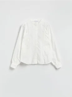 Reserved - Koszula z ozdobnym haftem - biały - Koszule damskie - miniaturka - grafika 1