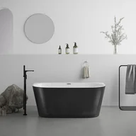 Wanny - VENTE-UNIQUE Wanna półwolnostojąca - 175L - 130 x 71,5 x 58 cm - Czarny - Akryl - DIVINA - miniaturka - grafika 1