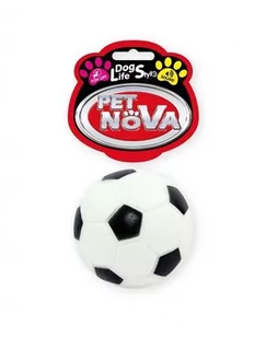 PET NOVA Pet Nova Piłka futbolowa Soccer Ball z dźwiękiem [rozmiar M] 7cm PPTN063 - Zabawki dla psów - miniaturka - grafika 1