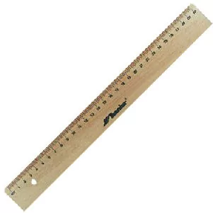 Leniar Linijka Drewniana 30cm wkładka metalowa 30042 - Linijki, ekierki - miniaturka - grafika 1