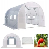 Szklarnie ogrodowe - Folia Zamienna Biała 4X2X2 8M² Tunel Ogrodowy Foliowy Szklarnia 2 Wejścia - miniaturka - grafika 1