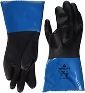 Rękawice robocze - Deltaplus Delta Plus VV836BL09 PCW/nitryl na poliamidowym podłożu, rękawica PCW/powłoka nitrylowa, 30 cm, niebieska, 09, 60 sztuk - miniaturka - grafika 1