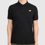 Koszulki męskie - Koszulka Polo Męska 4F Regular Z Kołnierzem Czarna Klasyczna Casual 4XL - miniaturka - grafika 1