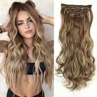 Pozostałe akcesoria fryzjerskie - TEMU 24-calowe Przedłużanie Włosów z 16 Klipsami, Zestaw 7 Sztuk Falistych Przedłużeń - miniaturka - grafika 1