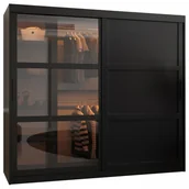 Szafy - Szafa przesuwna garderoba pokojowa z półkami DOME 3 200 czarna biała - miniaturka - grafika 1