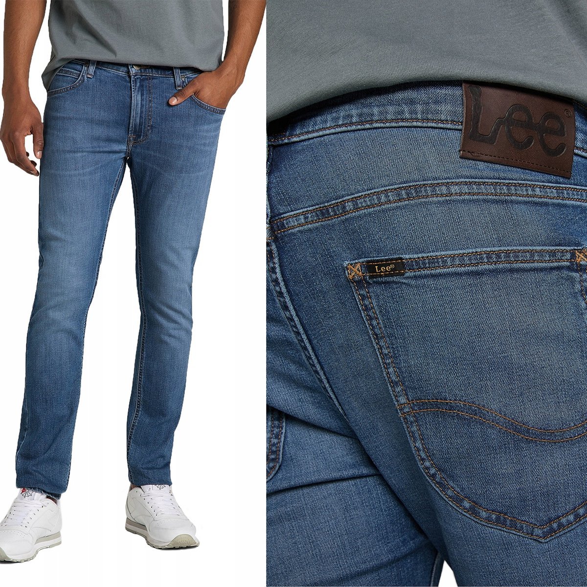 Lee LUKE SLIM Mid Worn DżINS WYGODNE RURKI W27 L32