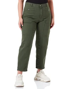 Sisley Damskie spodnie 44QPLE00X Pants, zielone wojskowe 82M, 28 - Spodnie damskie - miniaturka - grafika 1