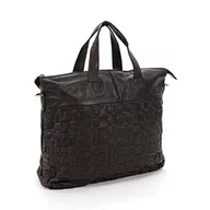 Torebki damskie - Abbacino pleciony skórzany worek shopper, Zielony - miniaturka - grafika 1