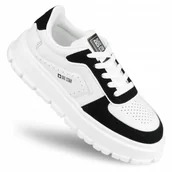 Sneakersy damskie - Buty sportowe damskie Big Star sneakersy Skórzane niskie białe NN274367 38 - miniaturka - grafika 1