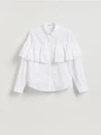 Koszule damskie - Reserved - Koszula z falbaną - biały - miniaturka - grafika 1