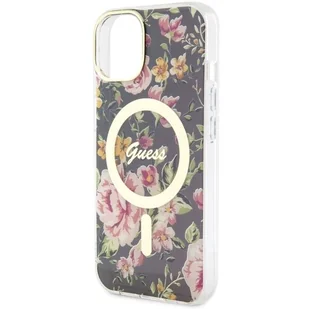 Guess GUHMP14MHCFWSK iPhone 14 Plus 6.7" czarny/black hardcase Flower MagSafe - Etui i futerały do telefonów - miniaturka - grafika 6