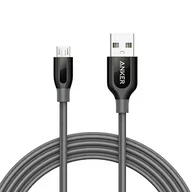Kable USB - Anker power Line + Micro USB 1,8 m szary A81430A1 - miniaturka - grafika 1