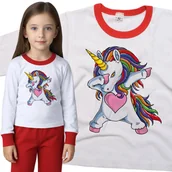 Piżamy dla dziewczynek - Piżama dziecięca Dabbing Unicorn Jednorożec 98/104 - VoloDonum - miniaturka - grafika 1