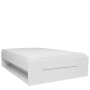 Łóżka - Łóżko drewniane ESPERANZA z pojemnikiem 160x200 cm biel alpejka (białe) - miniaturka - grafika 1