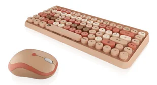 KeySonic KSKM-5200M-RF klawiatura Dołączona myszka Biuro RF Wireless QWERTZ Niemiecki Beżowy, Brązowy, Różowy - Zestawy myszka + klawiatura - miniaturka - grafika 1