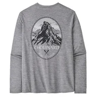 Koszulki sportowe męskie - Koszulka męska Patagonia M's L/S Cap Cool Daily Graphic Shirt - Lands Rozmiar: L / Kolor: szary - miniaturka - grafika 1