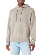 Bluzy męskie - BOSS Męska bluza z kapturem Wefadehoody barwiona na kawałki z bawełny Terry z tonalnym logo, Light/Pastel Green336, XS - miniaturka - grafika 1