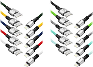 Kabel USB Orno USB-A - Lightning 1.2 m Wielokolorowy CABEXCBRAILIGH1.2BO - Kable USB - miniaturka - grafika 1