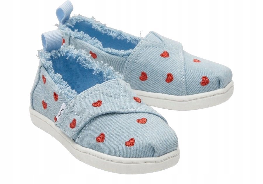TOMS TRAMPKI DZIECIĘCE ZAPINANE NA RZEP JEANS Z HAFTEM SERCA 21 6DA