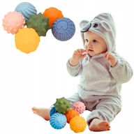 Zabawki sensoryczne - Piłeczki Sensoryczne Dla Niemowląt Zestaw 6 Gumowych Piłek Tekstury - miniaturka - grafika 1