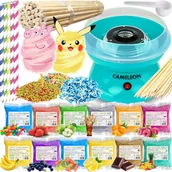 Inne urządzenia gastronomiczne - Zestaw Maszyna do Waty Cukrowej + Cukier 12x 100g Saszetki+ Patyki+ Posypki - miniaturka - grafika 1