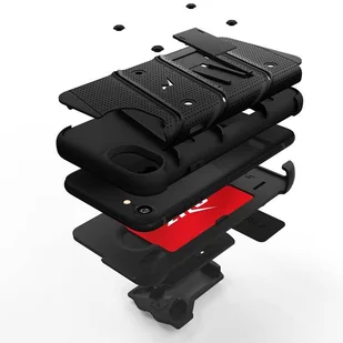 Zizo Bolt Cover Pancerne etui iPhone SE 2020 / 8 / 7 ze szkłem 9H na ekran + podstawka & uchwyt do paska (czarny) - Etui i futerały do telefonów - miniaturka - grafika 3