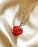 Naszyjniki - Naszyjnik Serce z kwiatami - miniaturka - grafika 1