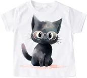 Koszulki dla dziewczynek - Koszulka dla dziewczynki z kotem kot58 - miniaturka - grafika 1