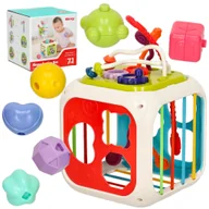 Sortery dla dzieci - Kostka Sensoryczna Sorter Edukacyjny Montessori 7w1 Cymbałki Klocki Wieża - miniaturka - grafika 1