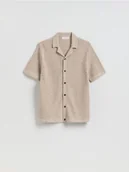 Swetry męskie - Reserved - Rozpinany sweter - beżowy - miniaturka - grafika 1