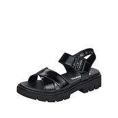 Sandały damskie - Remonte Damskie sandały D7950 z obcasem, czarny - Nero 01. - 39 eu - miniaturka - grafika 1