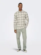 Koszule męskie - ONLY & SONS Koszula - Slim fit - w kolorze szaro-kremowym - miniaturka - grafika 1