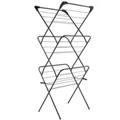 Suszarki na ubrania - Suszarka na pranie pionowa Pawia 138 x 60 cm, czarna - miniaturka - grafika 1