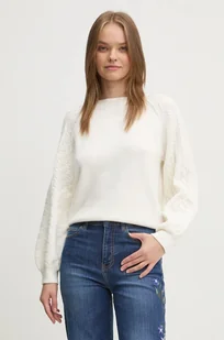 Desigual sweter REGINA damski kolor beżowy  24WWJF35 - Swetry damskie - miniaturka - grafika 1