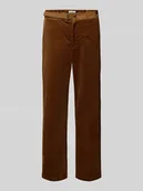 Spodnie męskie - Spodnie sztruksowe o kroju tapered fit z paskiem - miniaturka - grafika 1