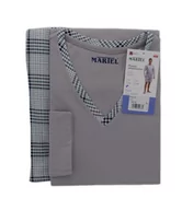 Piżamy damskie - PIŻAMA MĘSKA MŁODZIEŻOWA L SZORTY DŁUGI RĘKAW SZARA - ZIELONA - miniaturka - grafika 1